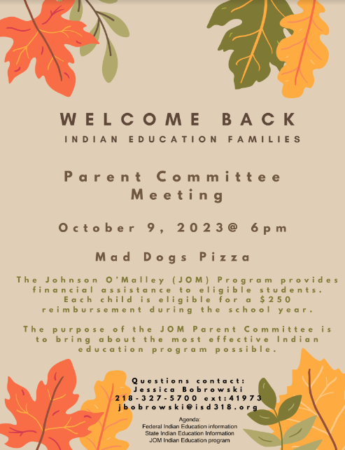 October 9 Parent Committee Meeting